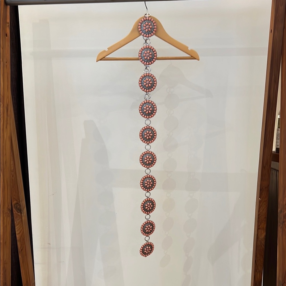Dusty Pink and Silver Concho Belt